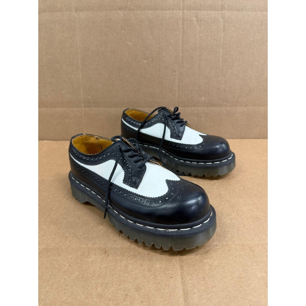 Dr.Martens 3989 Bex Smooth Leather Wingtip Brogue Shoes Black Womens Size 5 US